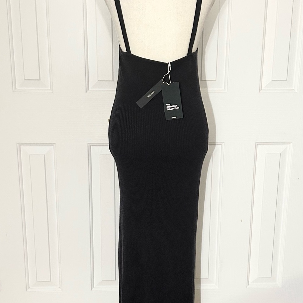 NWT ZARA THE KNITWEAR COLLECTION Maxi Dress, Sleeveless, Dark Gray, Size Large - Picture 5 of 7